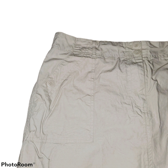 willi smith Khaki Button Front Closure Mini Skirt with Front & Back Pockets 462 - Picture 6 of 6